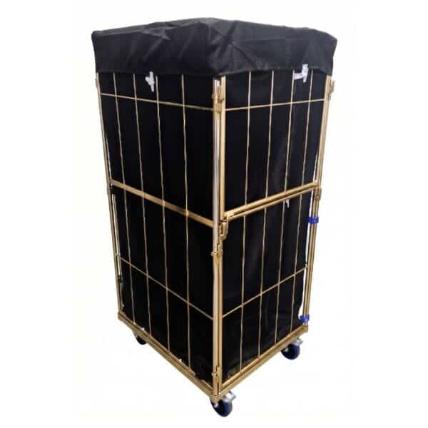 Tvättvagn med stängt svart överdrag med måtten 685x810x1850 mm – RTP Radom.